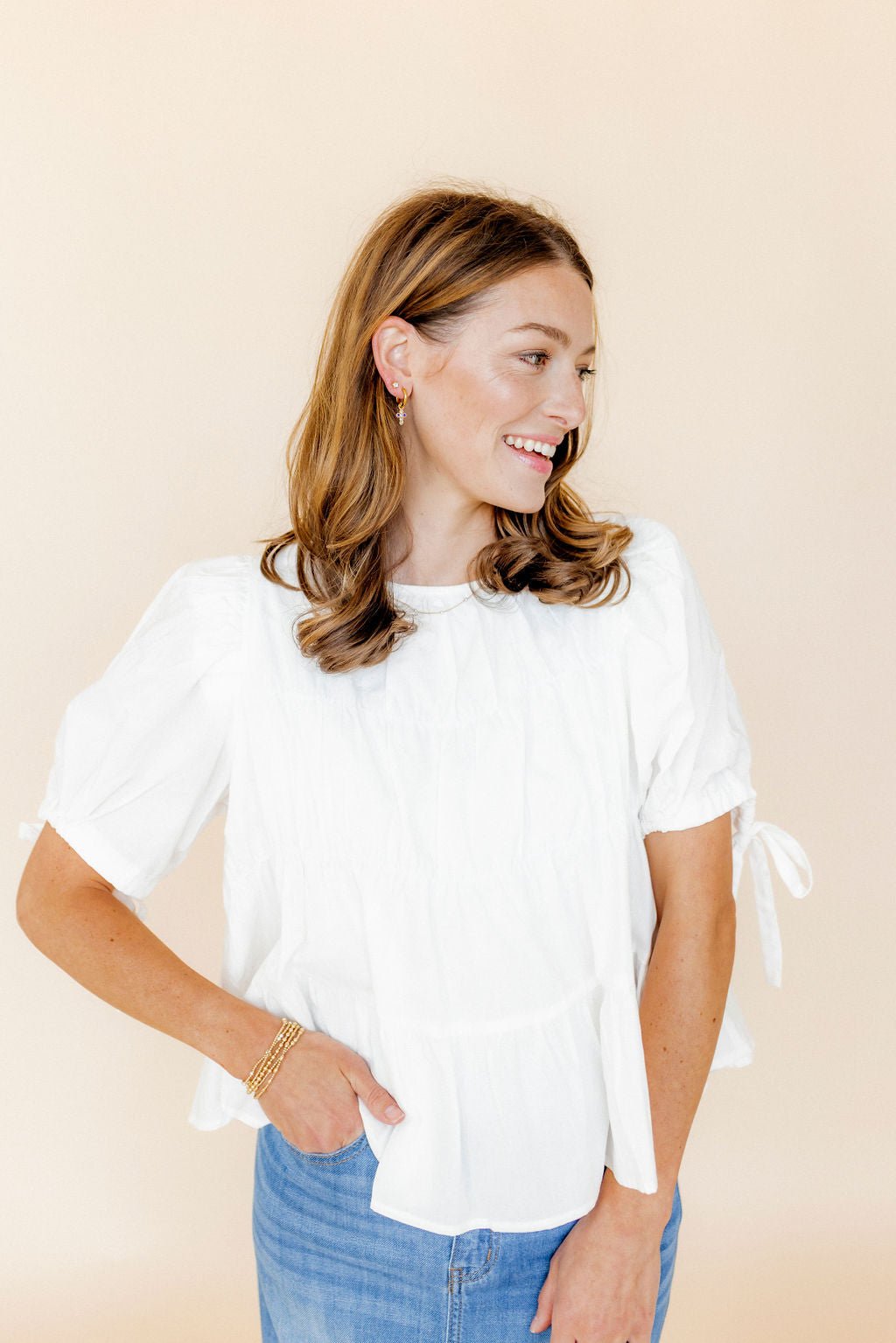 Huggie Charm Earrings - Esther Cross Multi - LINNY CO WholesaleMetals