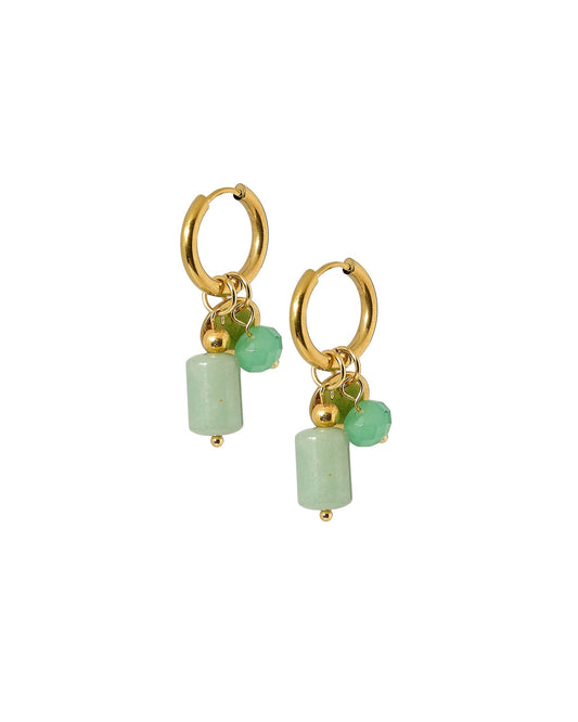 Huggie Charm Earrings - Evergreen - LINNY CO Wholesale