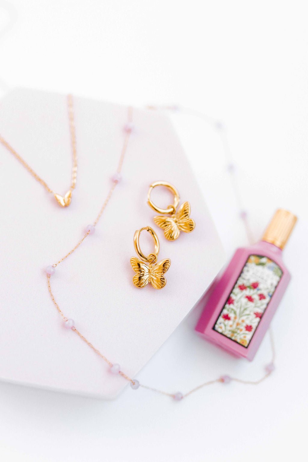 Huggie Charm Earrings - Faye Butterfly Gold - LINNY CO WholesaleMetals