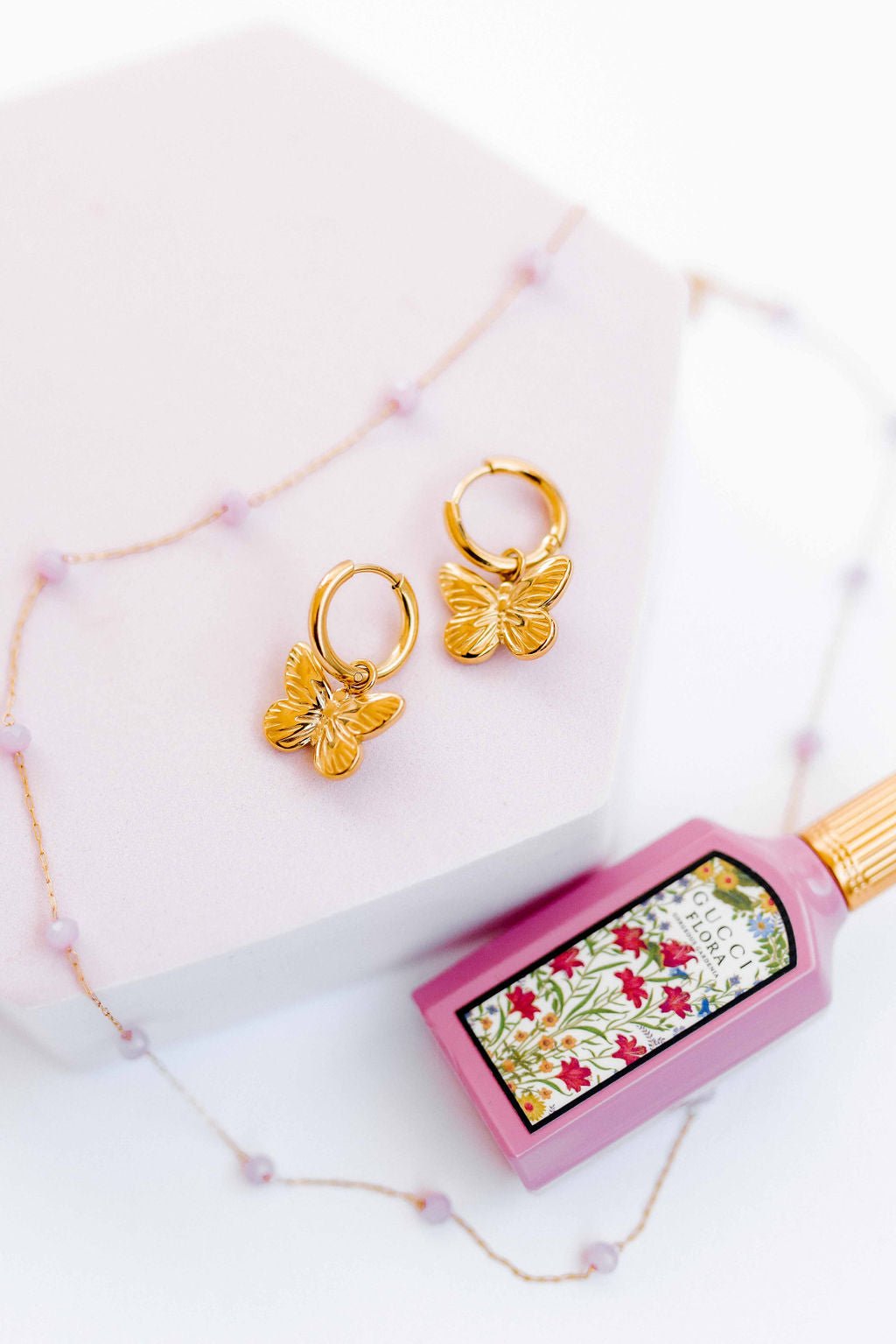 Huggie Charm Earrings - Faye Butterfly Gold - LINNY CO WholesaleMetals