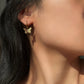 Huggie Charm Earrings - Faye Butterfly Gold - LINNY CO WholesaleMetals