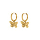 Huggie Charm Earrings - Faye Butterfly Gold - LINNY CO WholesaleMetals