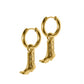 Huggie Charm Earrings - Luca Boot Gold - LINNY CO WholesaleMetals