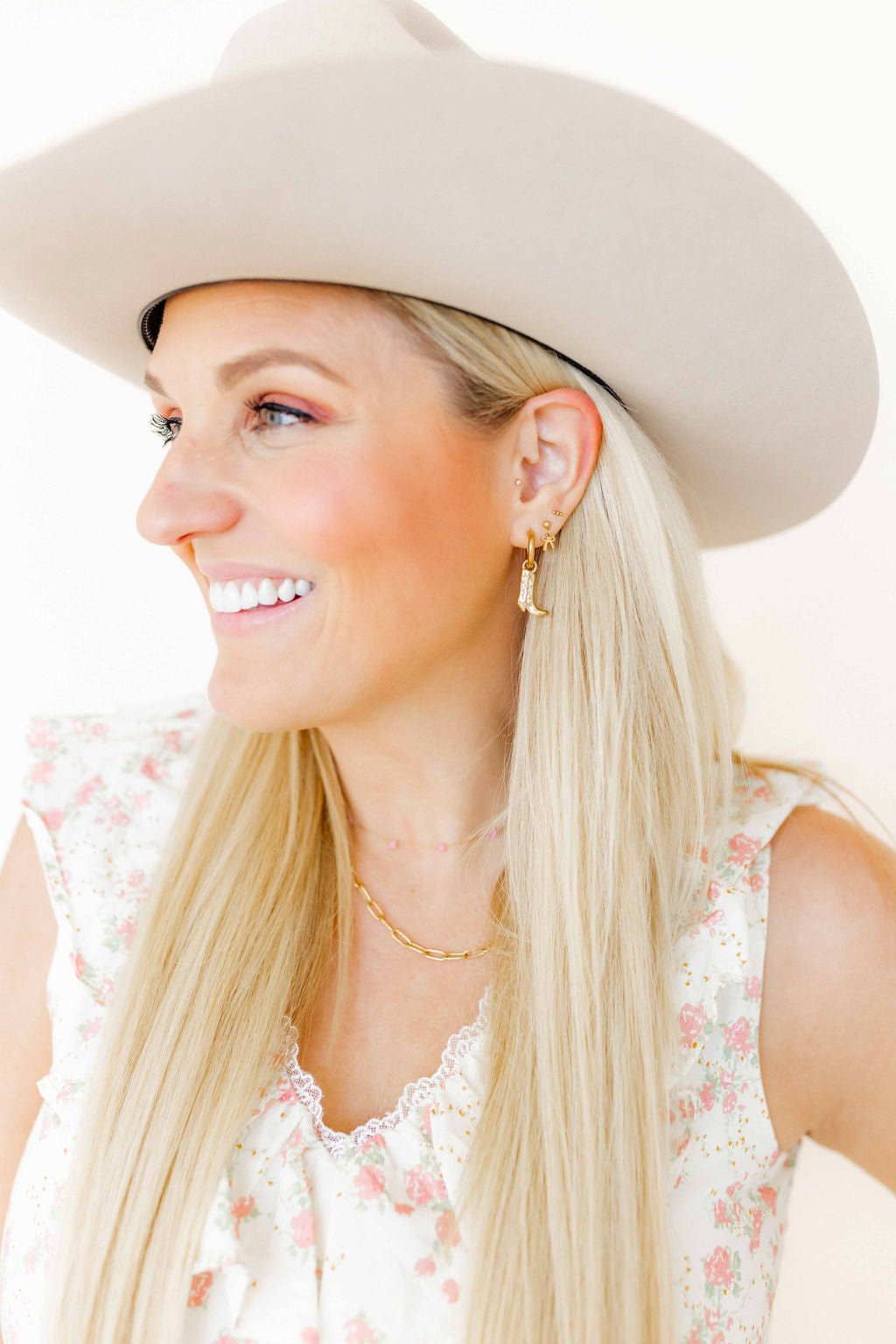 Huggie Charm Earrings - Luca Boot Gold - LINNY CO WholesaleMetals