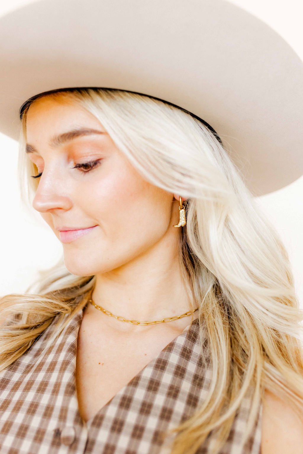 Huggie Charm Earrings - Luca Boot Gold - LINNY CO WholesaleMetals