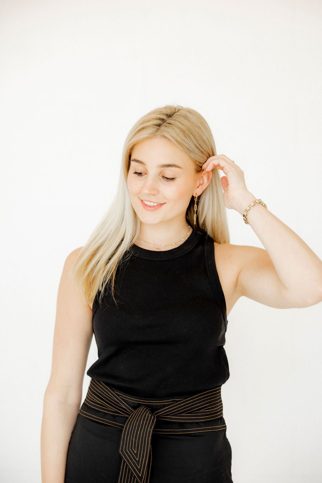 Huggie Charm Earrings - Palmer Paperclip - LINNY CO WholesaleMetals