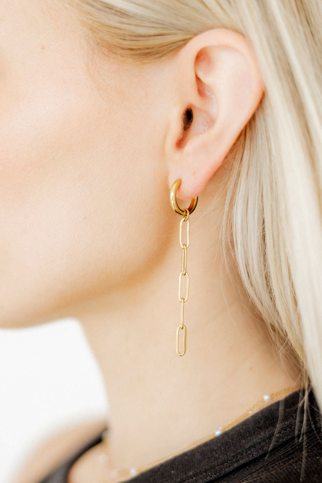 Huggie Charm Earrings - Palmer Paperclip - LINNY CO WholesaleMetals