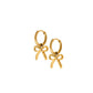 Huggie Charm Earrings - Sadie Bow Gold - LINNY CO WholesaleMetals
