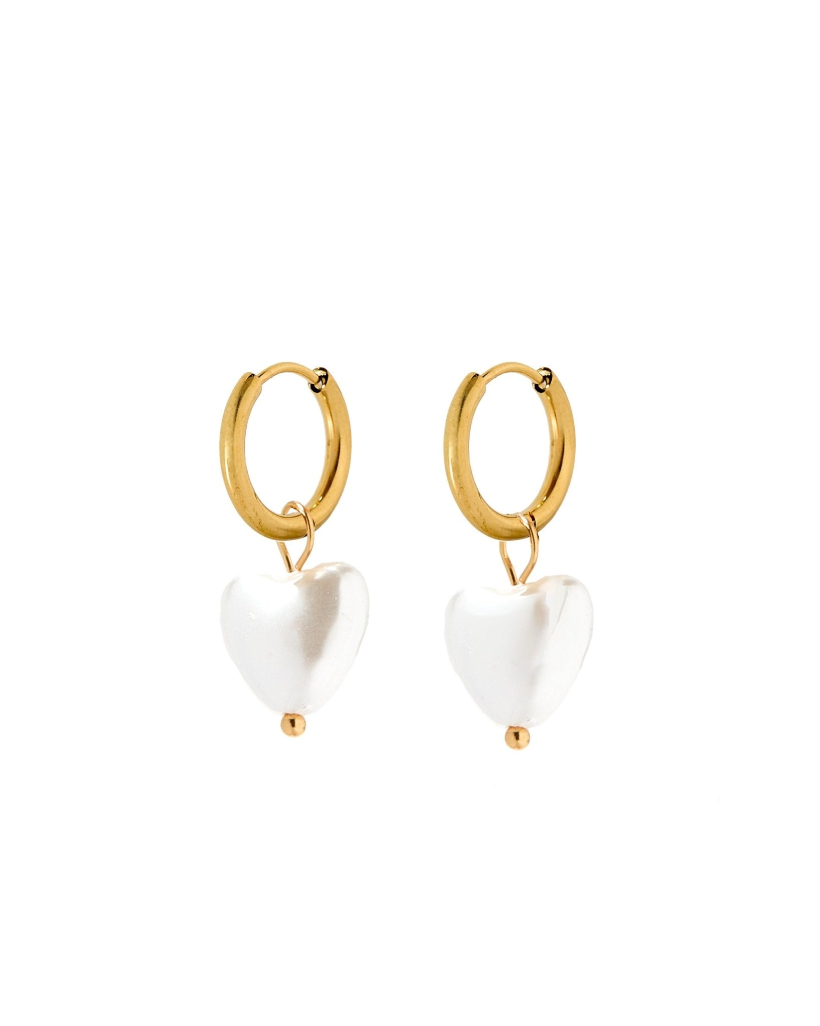Huggie Charm Earrings - Willa Heart Gold - LINNY CO WholesaleMetals