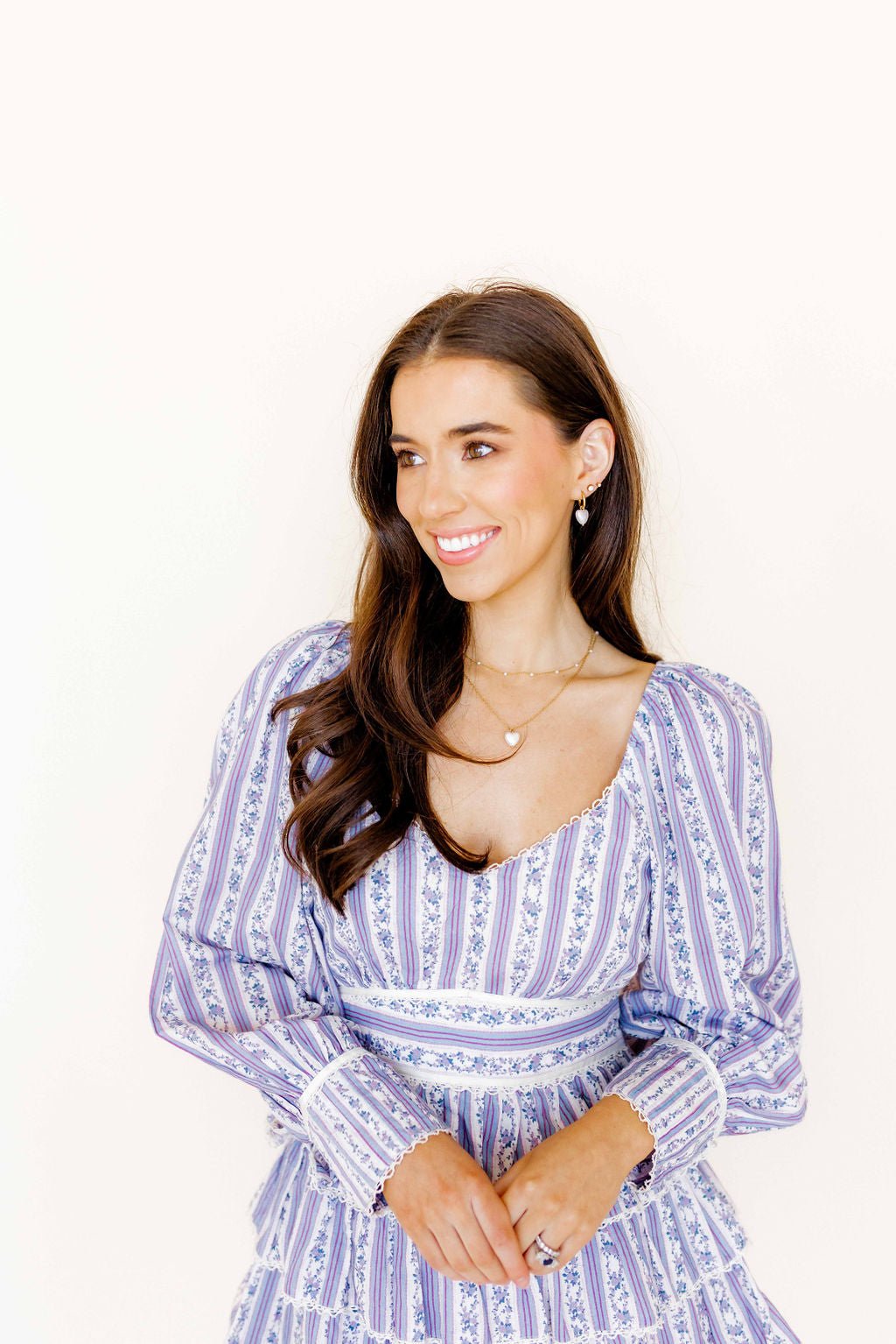 Huggie Charm Earrings - Willa Heart Gold - LINNY CO WholesaleMetals