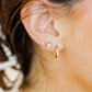 Huggie Earrings - Scarlett Hoop Gold 12mm CZ - LINNY CO WholesaleMetals