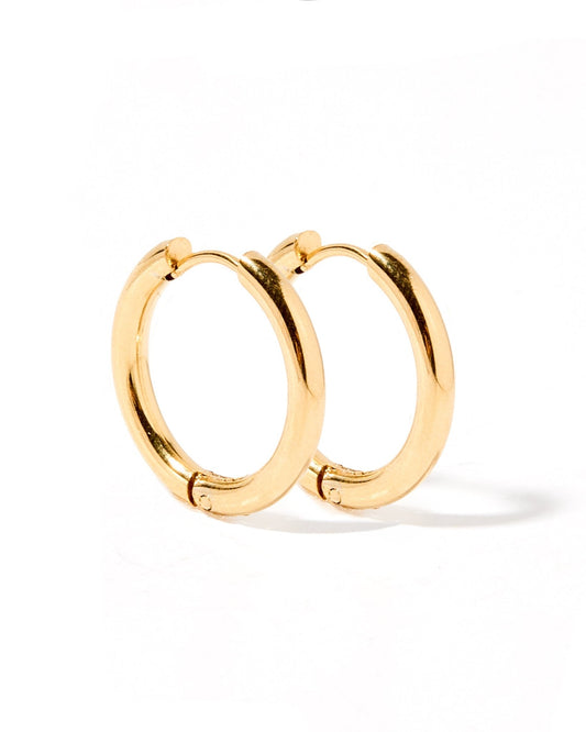 Huggie Earrings - Scarlett Hoop Gold 14mm - LINNY CO WholesaleMetals