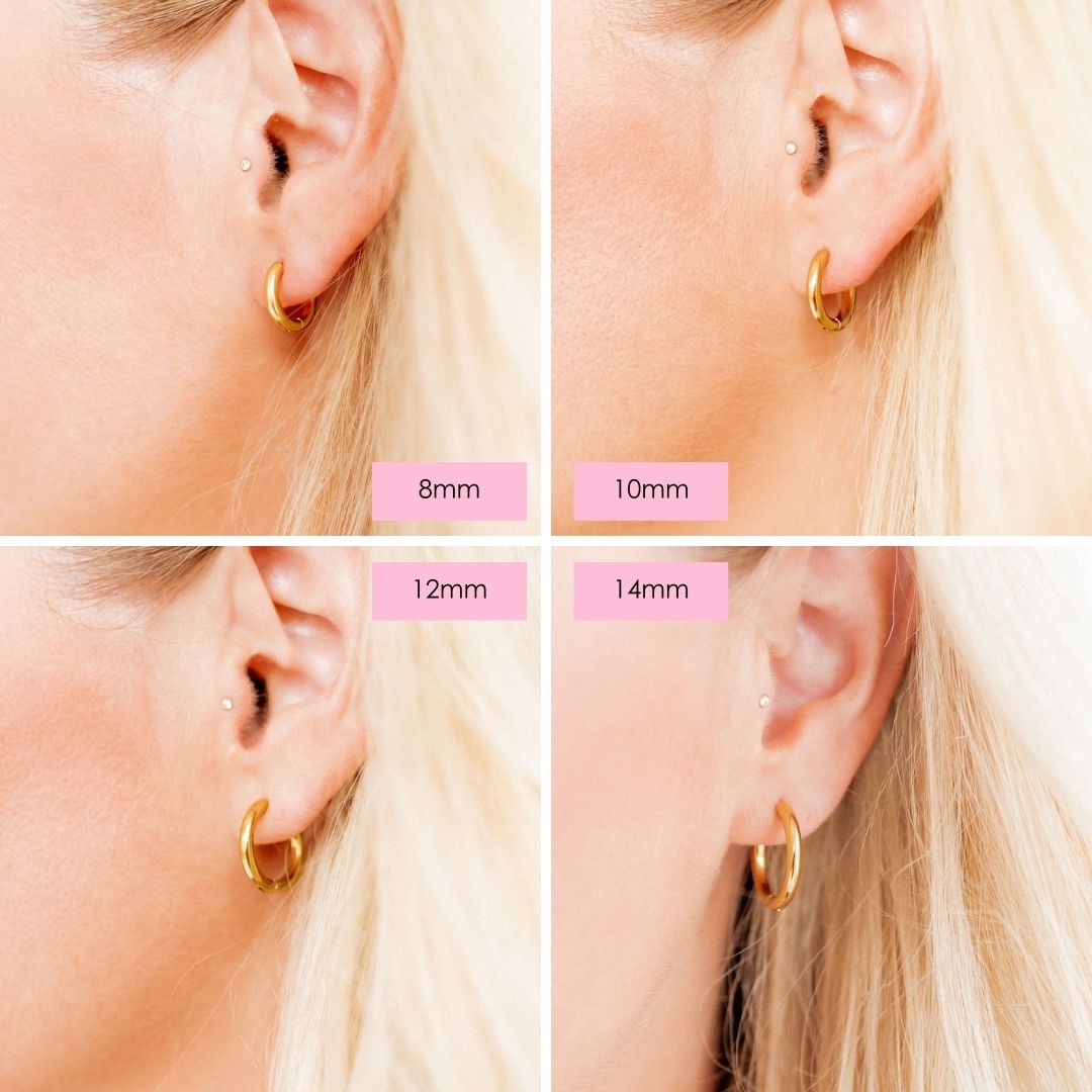 Huggie Earrings - Scarlett Hoop Gold 14mm - LINNY CO WholesaleMetals