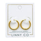Huggie Earrings - Scarlett Hoop Gold 14mm - LINNY CO WholesaleMetals