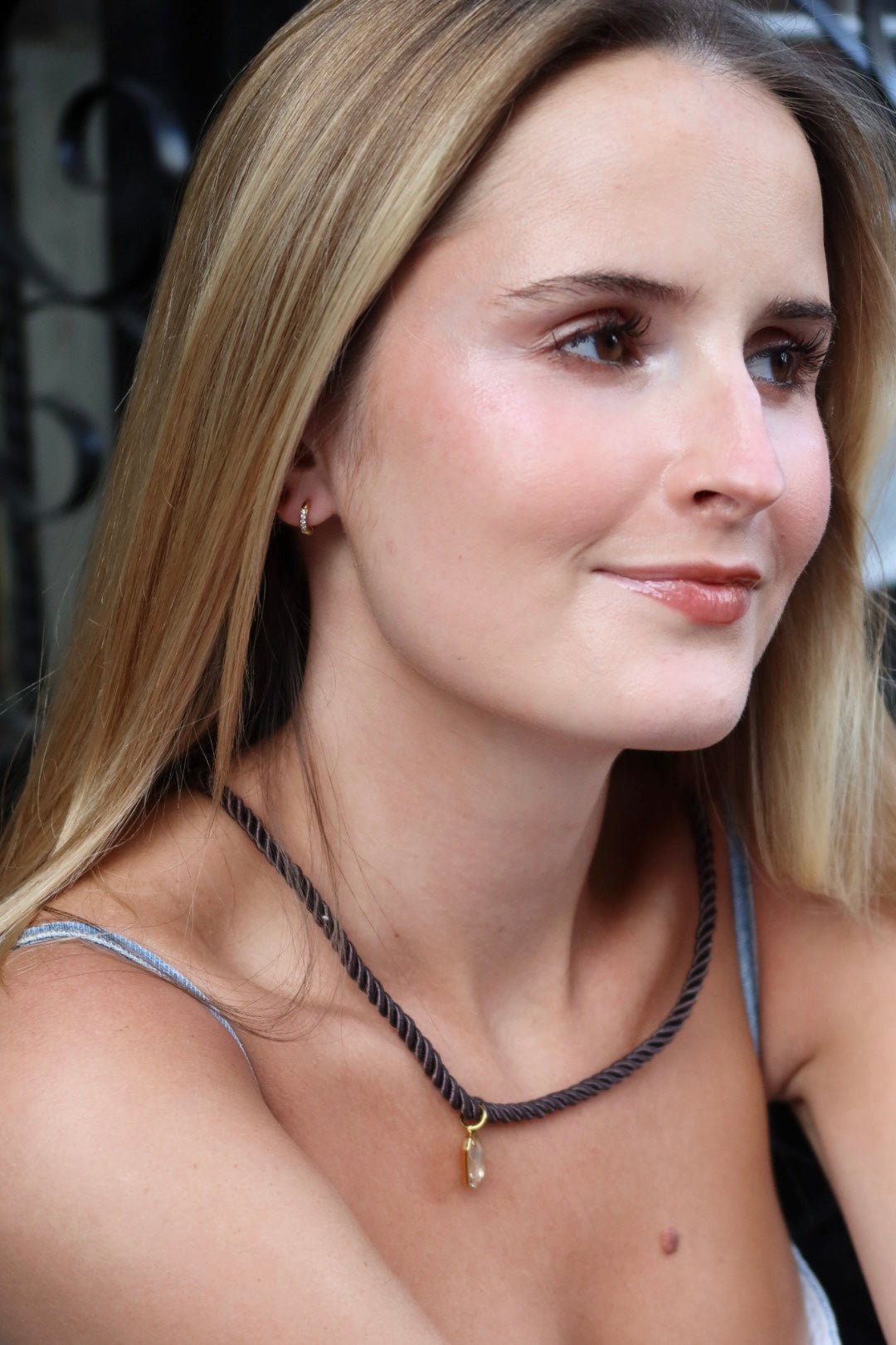 Huggie Earrings - Scarlett Hoop Gold 8mm CZ - LINNY CO WholesaleMetals