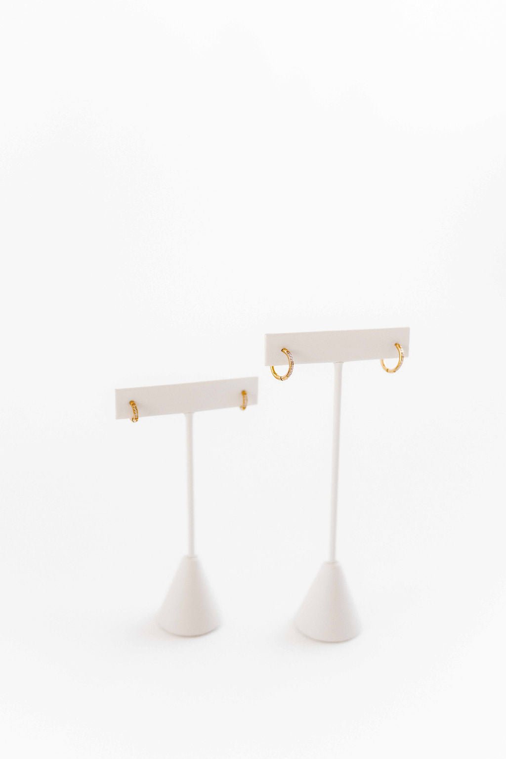 Huggie Earrings - Scarlett Hoop Gold 8mm CZ - LINNY CO WholesaleMetals