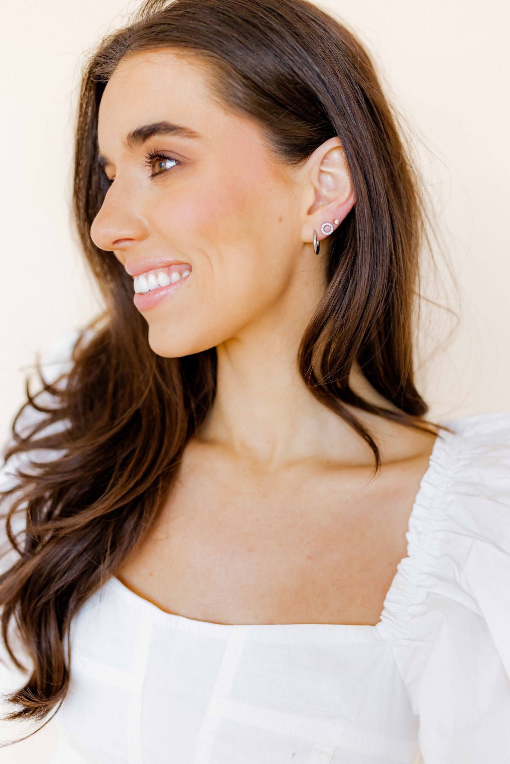 Huggie Earrings - Scarlett Hoop Silver 10mm - LINNY CO WholesaleMetals