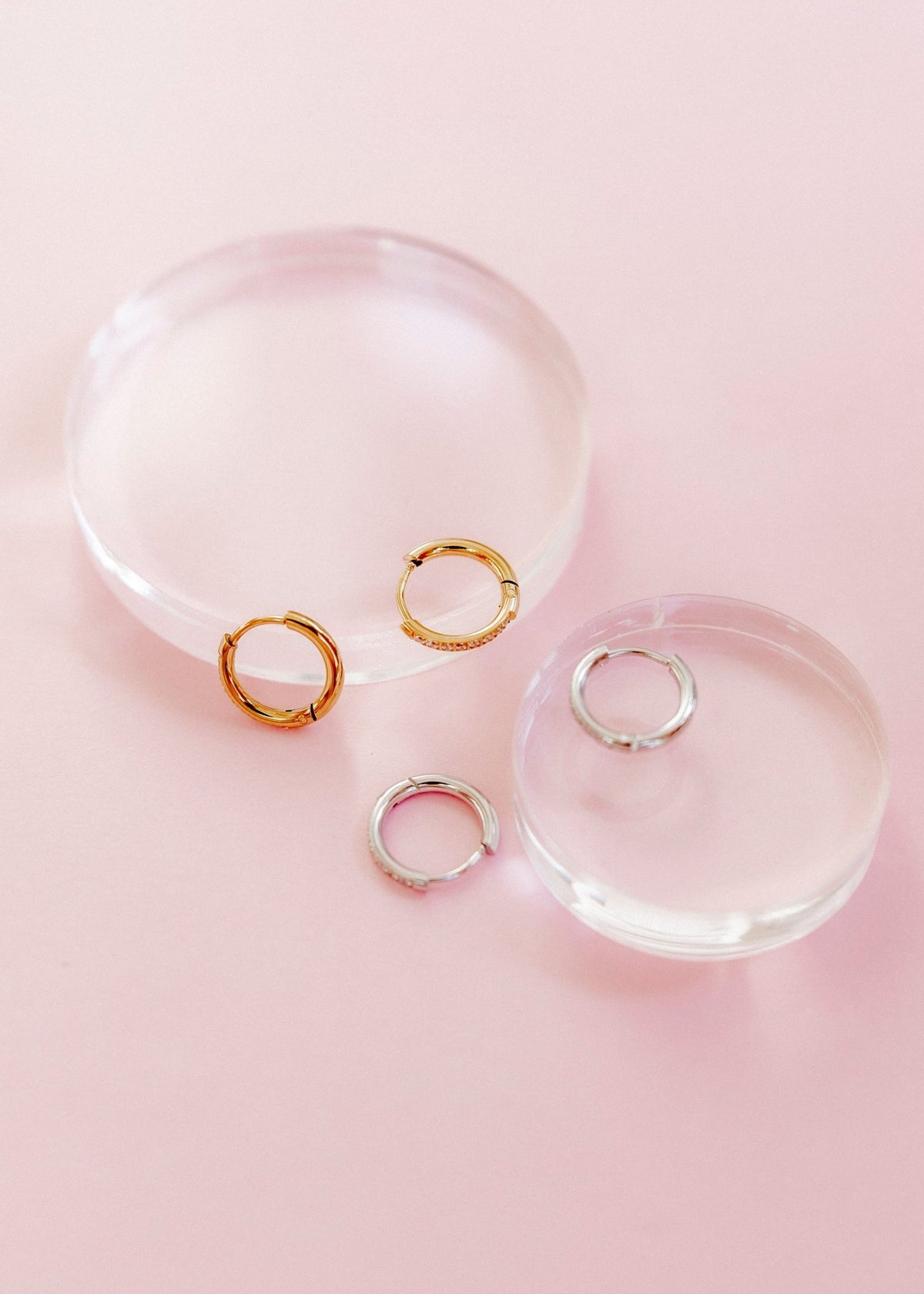 Huggie Earrings - Scarlett Hoop Silver 12mm CZ - LINNY CO WholesaleMetals