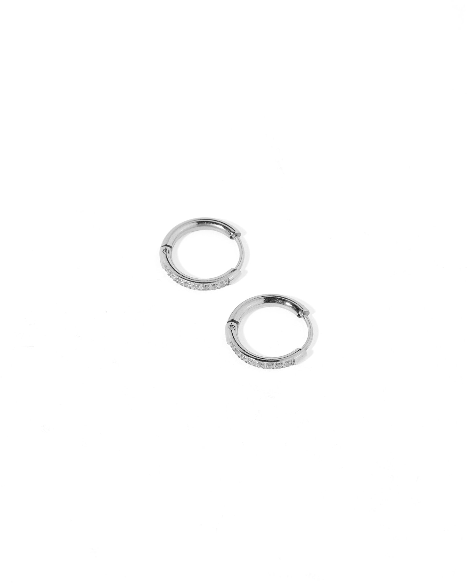 Huggie Earrings - Scarlett Hoop Silver 12mm CZ - LINNY CO WholesaleMetals