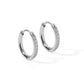 Huggie Earrings - Scarlett Hoop Silver 12mm CZ - LINNY CO WholesaleMetals