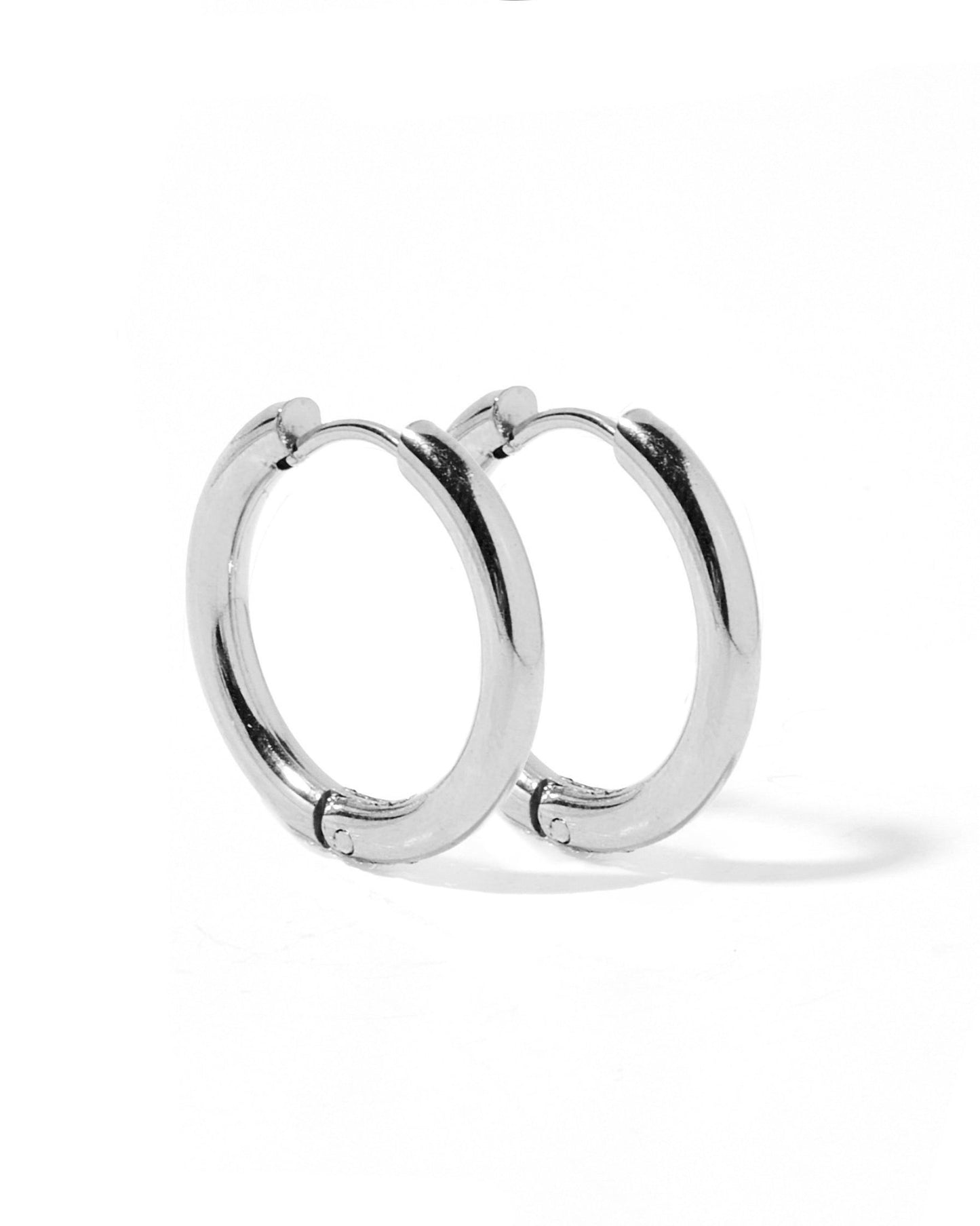 Huggie Earrings - Scarlett Hoop Silver 14mm - LINNY CO WholesaleMetals