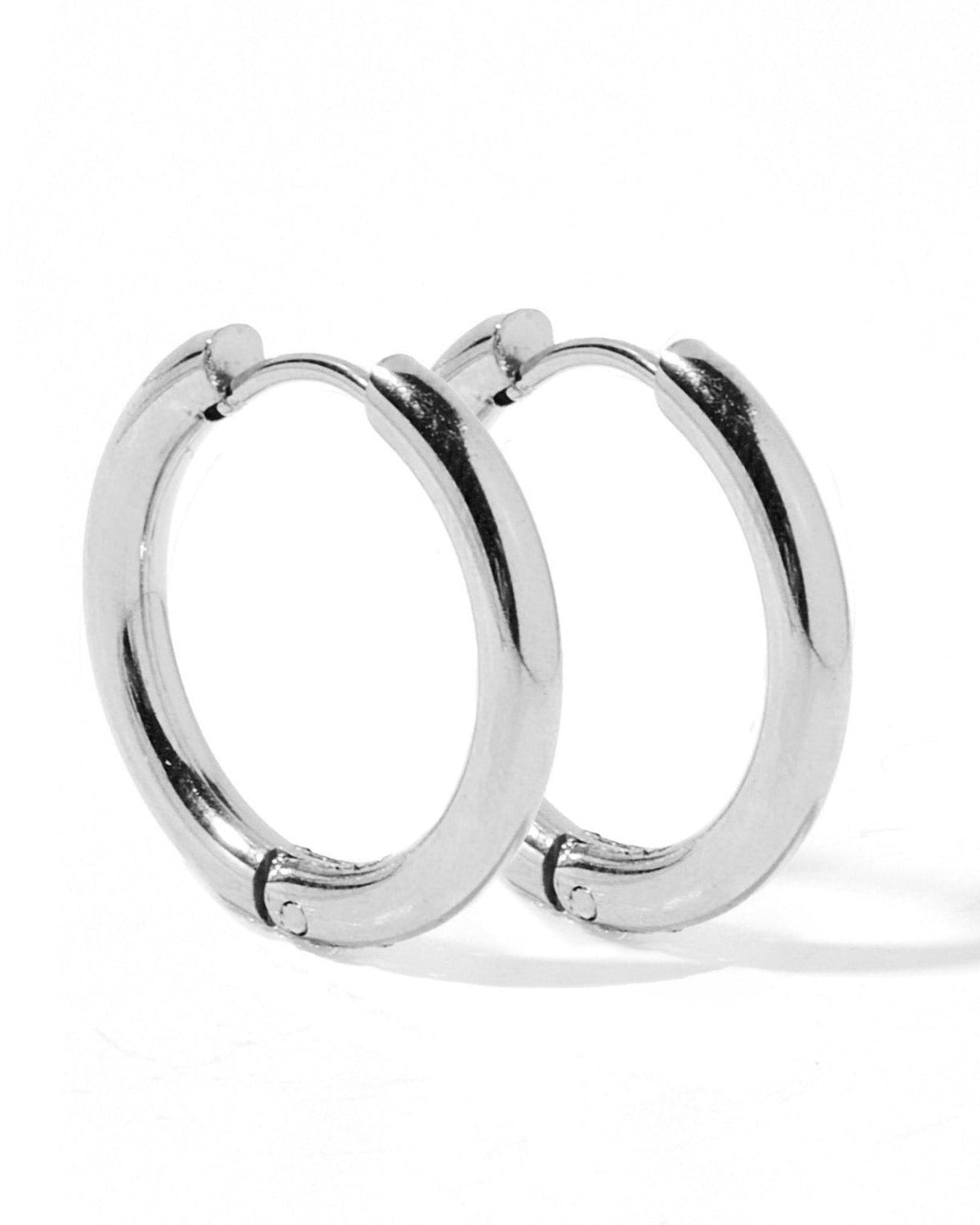 Huggie Earrings - Scarlett Hoop Silver 14mm - LINNY CO WholesaleMetals