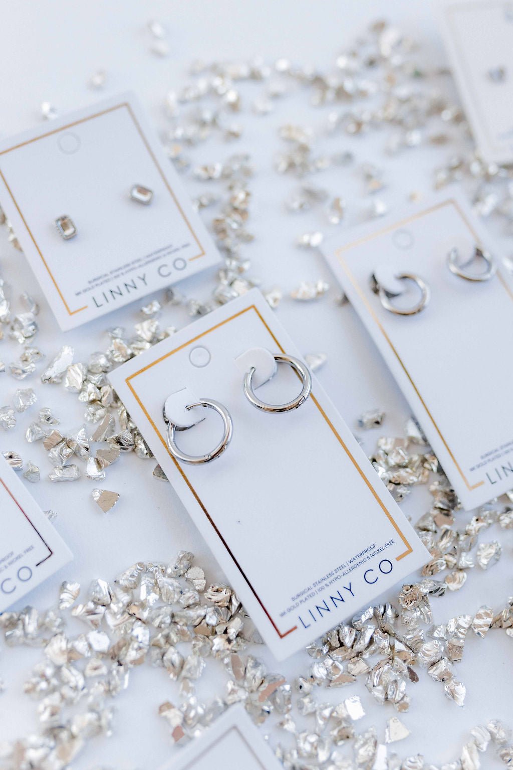Huggie Earrings - Scarlett Hoop Silver 14mm - LINNY CO WholesaleMetals