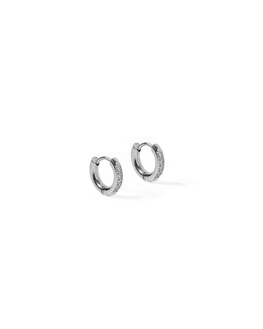 Huggie Earrings - Scarlett Hoop Silver 8mm CZ - LINNY CO WholesaleMetals