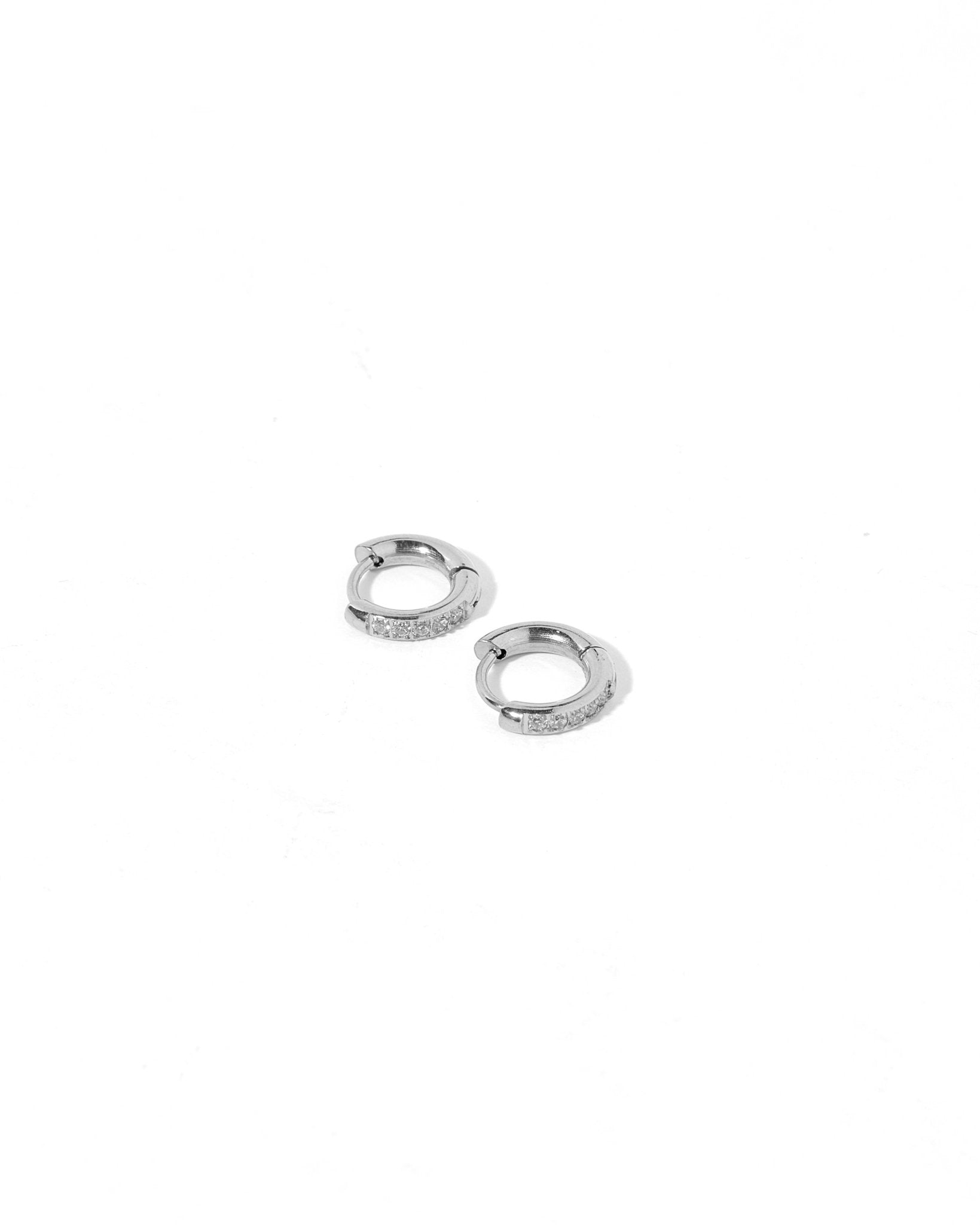 Huggie Earrings - Scarlett Hoop Silver 8mm CZ - LINNY CO WholesaleMetals