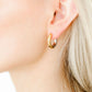 Huggie Earrings - Scarlett Hoop Two - Tone 12mm - LINNY CO WholesaleMetals