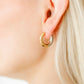 Huggie Earrings - Scarlett Hoop Two - Tone 12mm - LINNY CO WholesaleMetals