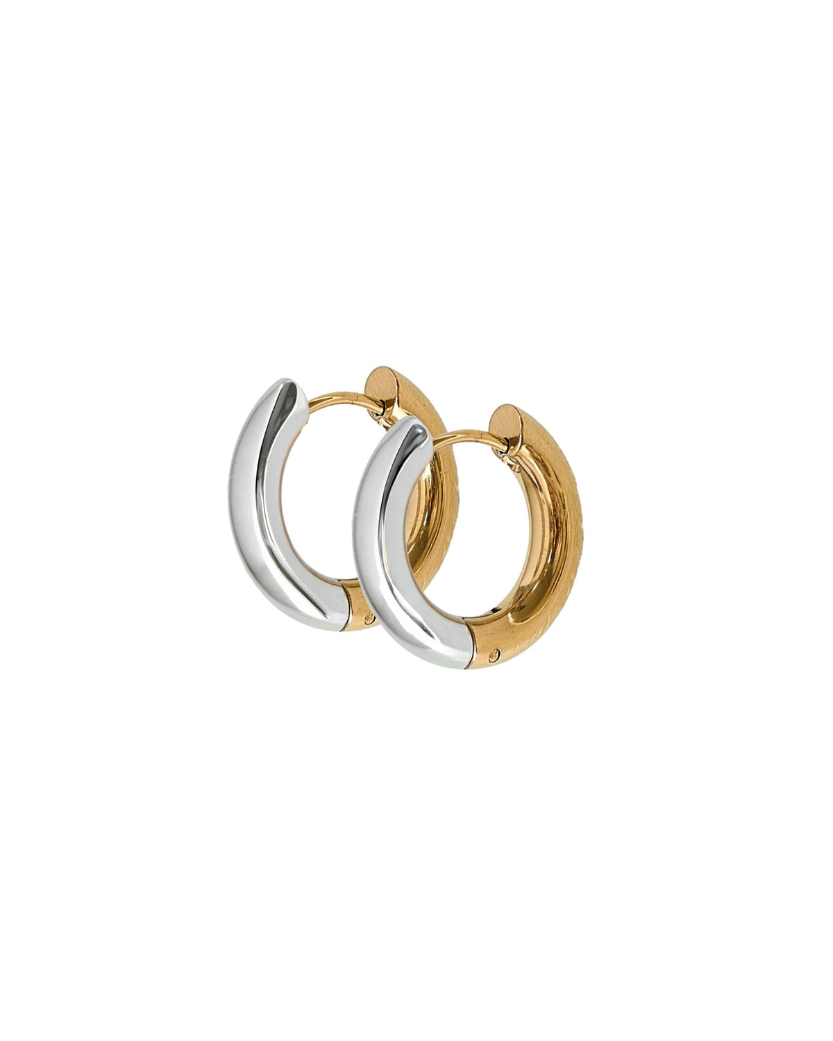 Huggie Earrings - Scarlett Hoop Two - Tone 12mm - LINNY CO WholesaleMetals