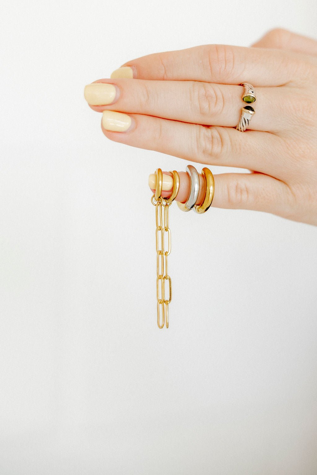 Huggie Earrings - Scarlett Hoop Two - Tone 12mm - LINNY CO WholesaleMetals