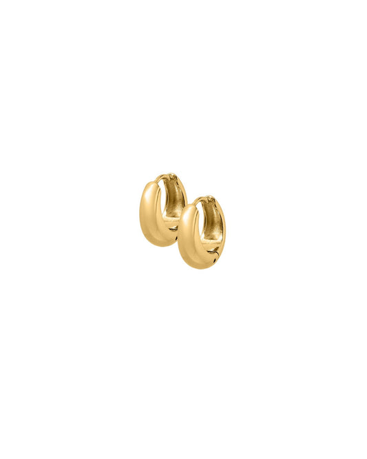 Huggie Earrings - Sunday Hoop Gold 10mm - LINNY CO WholesaleMetals