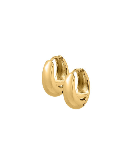 Huggie Earrings - Sunday Hoop Gold 12mm - LINNY CO WholesaleMetals
