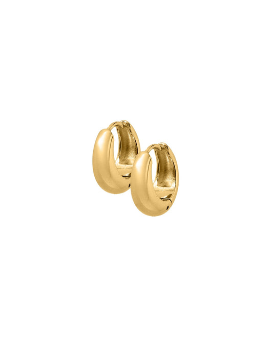 Huggie Earrings - Sunday Hoop Gold 12mm - LINNY CO WholesaleMetals