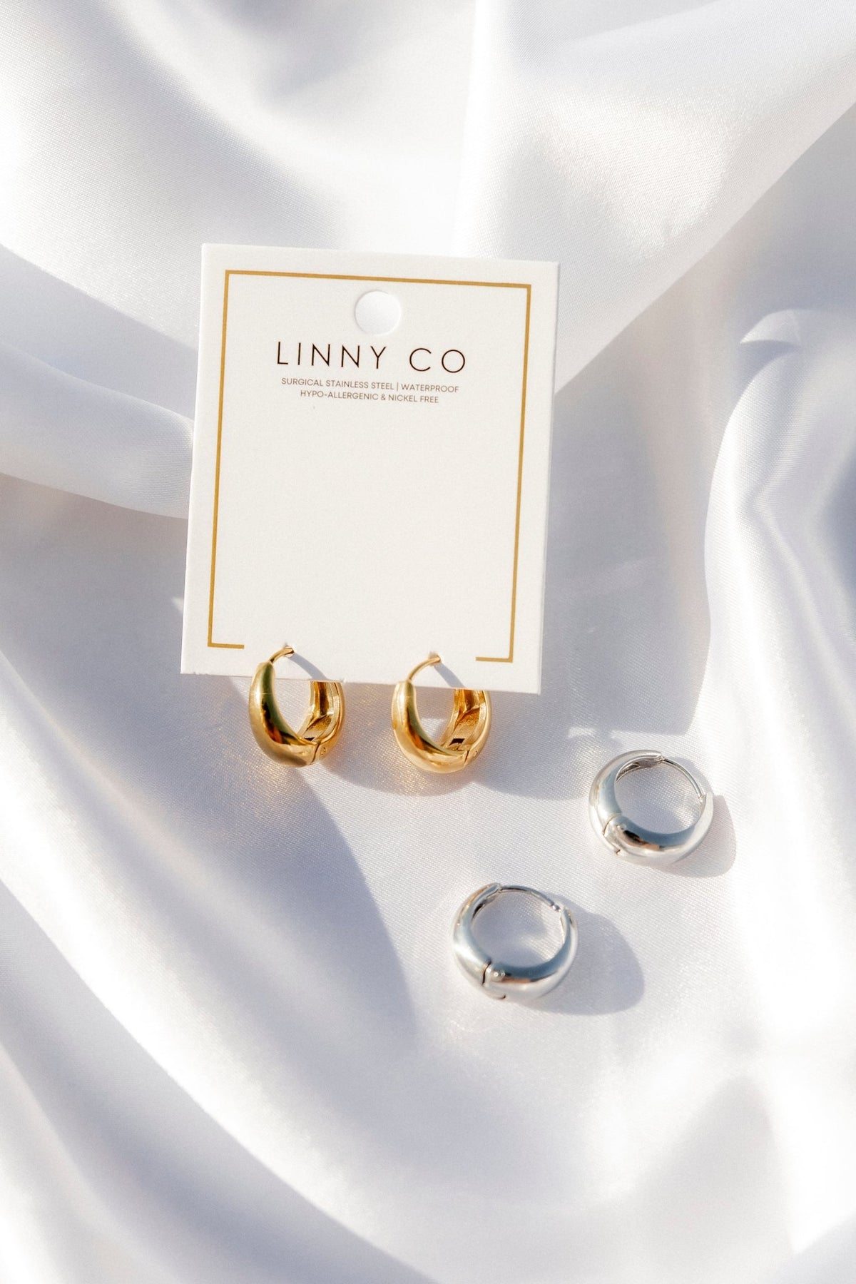 Huggie Earrings - Sunday Hoop Gold 12mm - LINNY CO WholesaleMetals