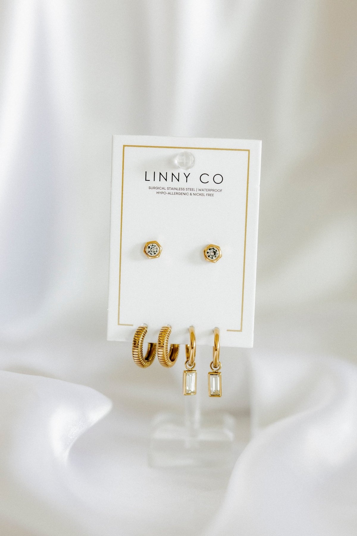 Huggie & Screwback Stud Set - Boston - LINNY CO WholesaleStuds