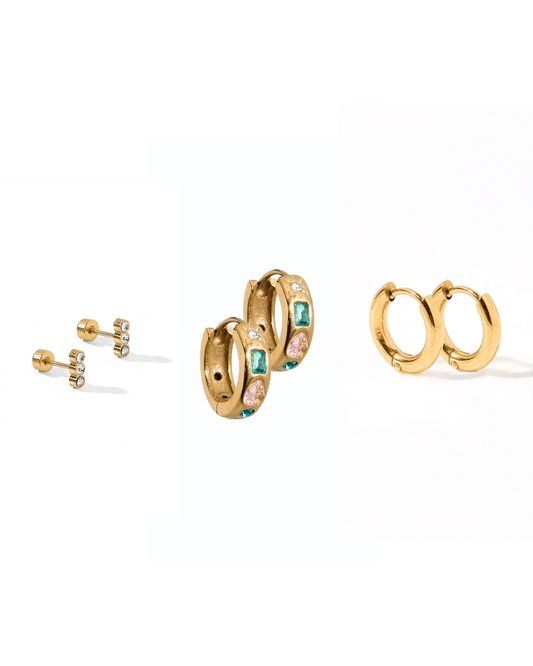 Huggie & Screwback Stud Set - Miami - LINNY CO WholesaleStuds