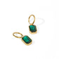 LINNY CO Diana Green huggie earrings for kids & little girls — hypoallergenic, waterproof stainless steel, detail.
