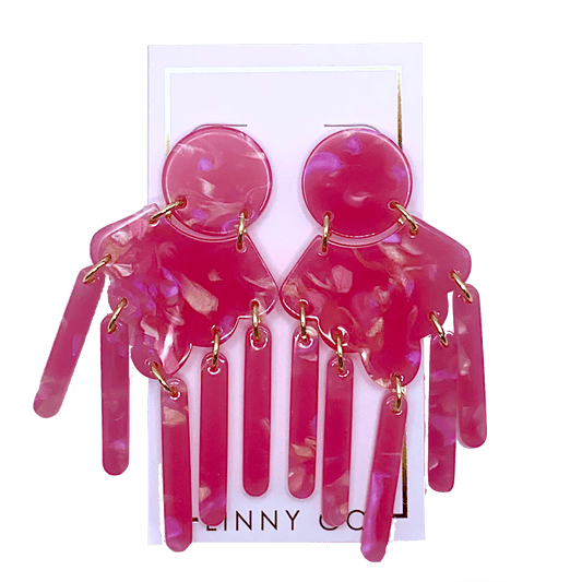 Janelle - Azalea Pink - Earrings - LINNY CO WholesaleAcetate