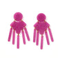 Janelle - Magenta Glitter - Earrings - LINNY CO WholesaleAcetate