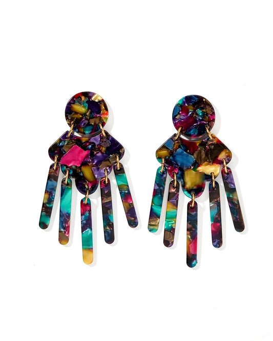 Janelle - Retro Camo - Earrings - LINNY CO WholesaleAcetate
