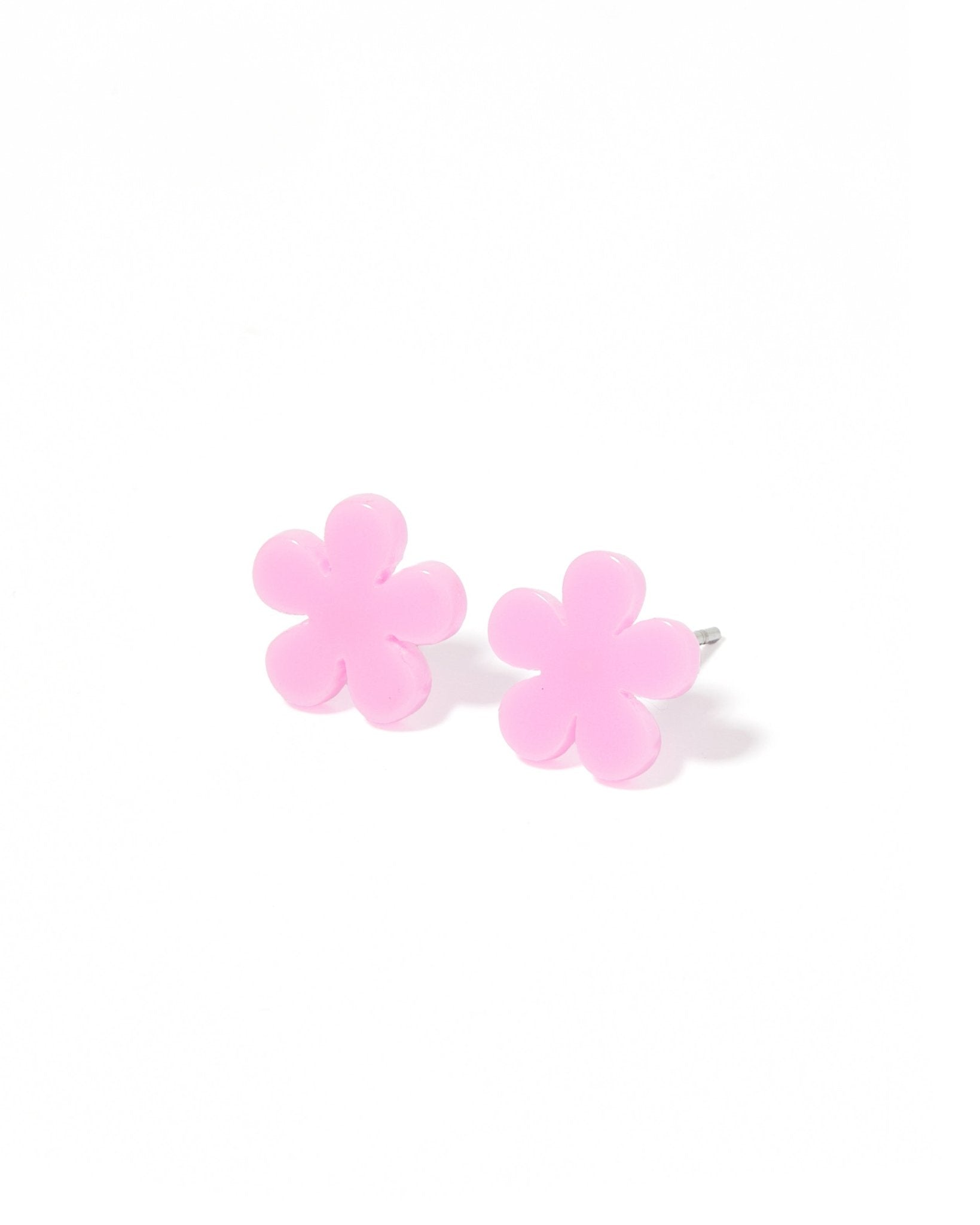Jenna Flower Stud - Bubble Gum Pink - Earrings - LINNY CO WholesaleAcetate