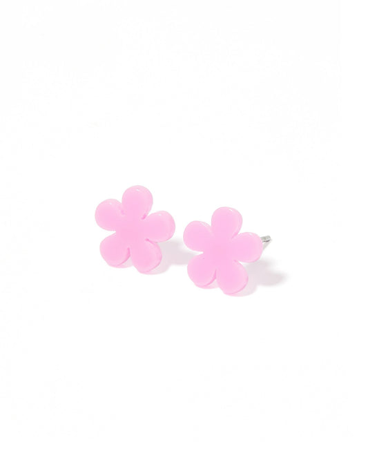 Jenna Flower Stud - Bubble Gum Pink - Earrings - LINNY CO WholesaleAcetate