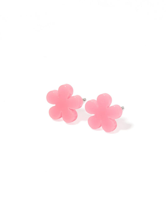 Jenna Flower Stud - Coral - Earrings - LINNY CO WholesaleAcetate