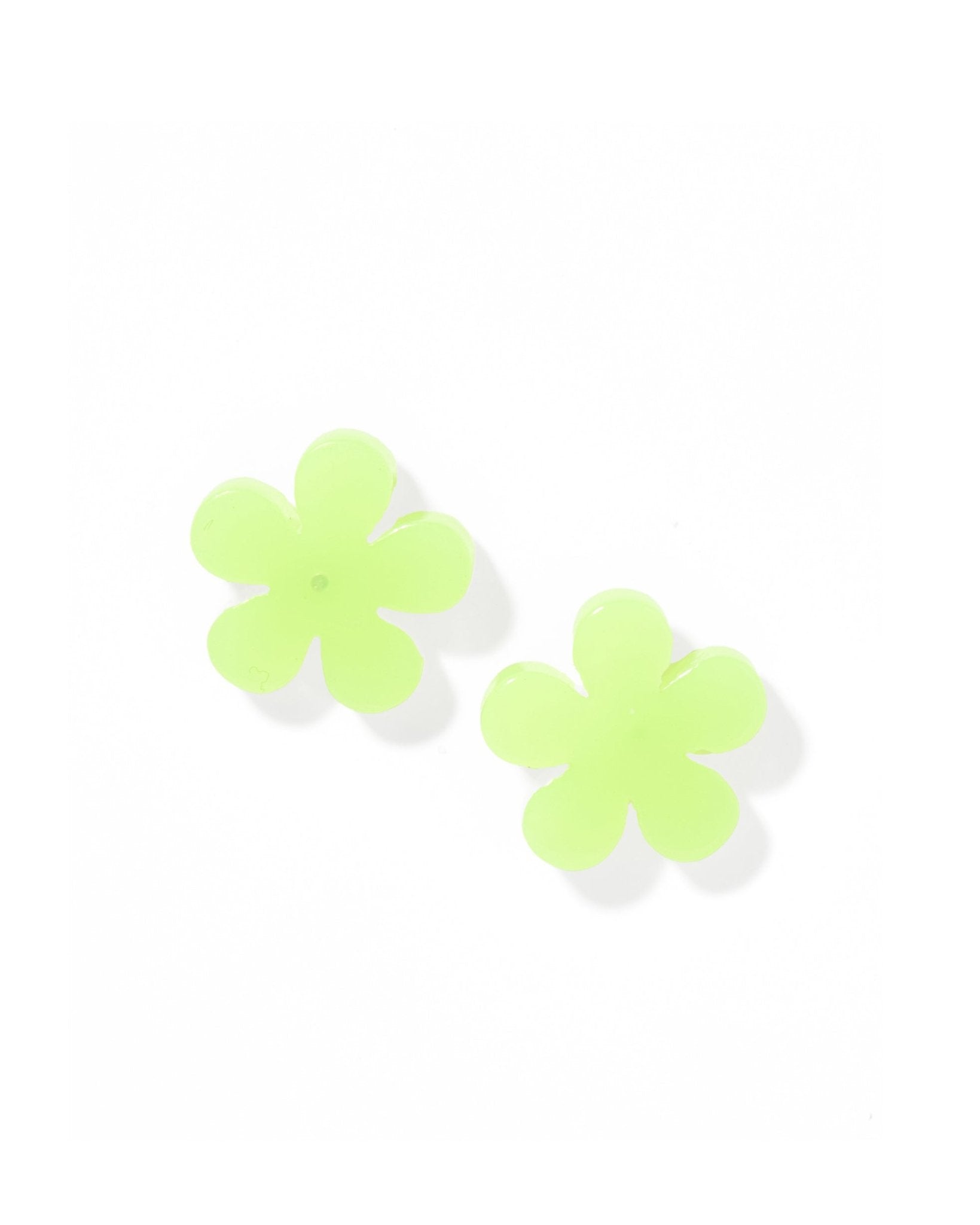 Jenna Flower Stud - Neon Yellow - Earrings - LINNY CO WholesaleAcetate
