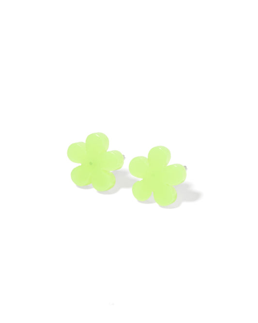 Jenna Flower Stud - Neon Yellow - Earrings - LINNY CO WholesaleAcetate