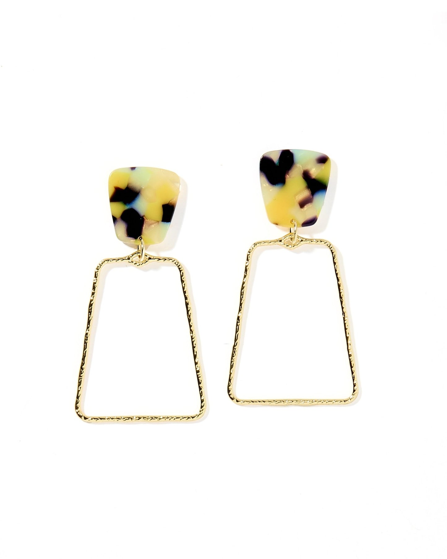 Kaelyn - Green - Mustard Camo - Earrings - LINNY CO WholesaleAcetate