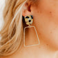 Kaelyn - Green - Mustard Camo - Earrings - LINNY CO WholesaleAcetate